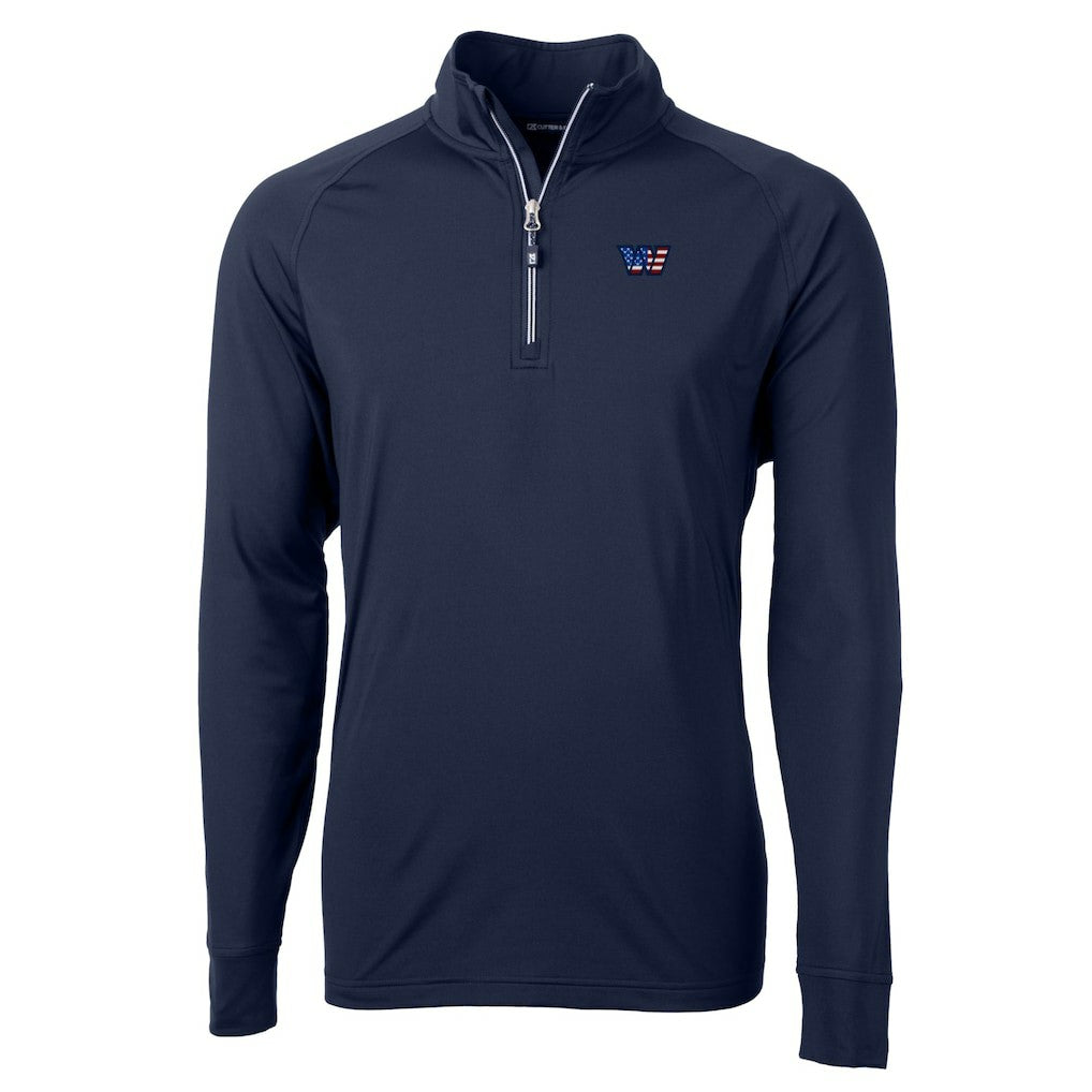 Cutter & Buck Big & Tall Americana Adapt Eco DryTec Raglan Quarter-Zip Jacket - Washington Commanders