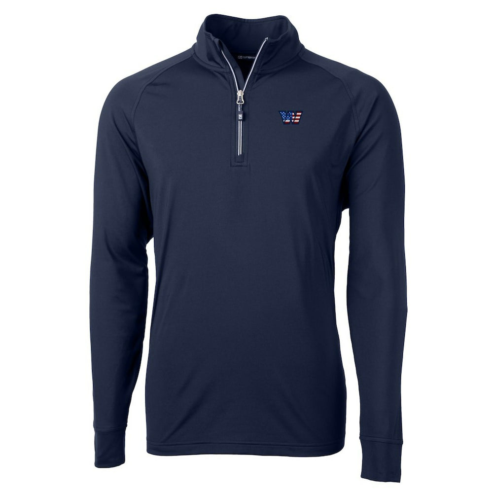 Cutter & Buck Big & Tall Americana Adapt Eco DryTec Raglan Quarter-Zip Jacket - Washington Commanders