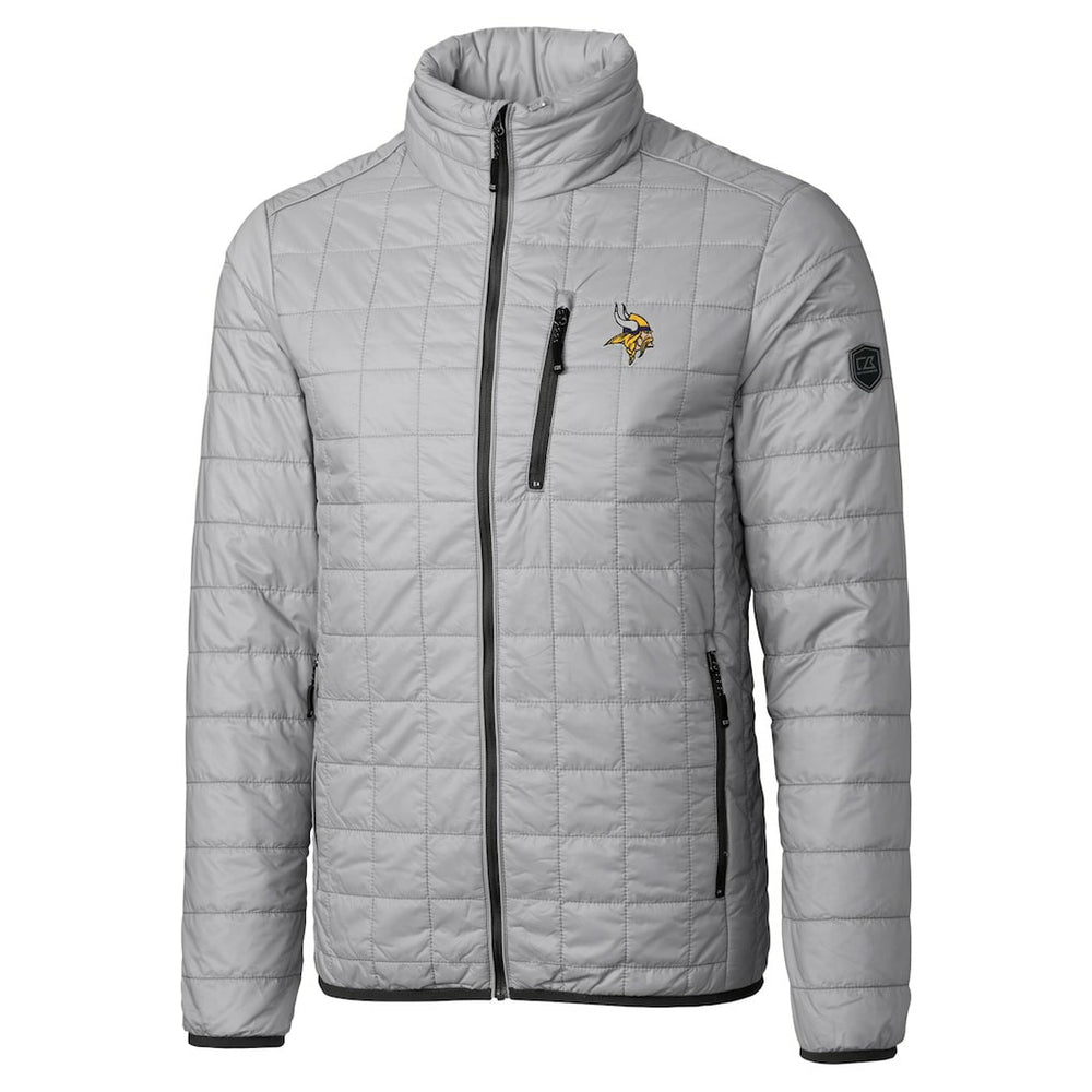 Cutter & Buck Big & Tall Rainier PrimaLoft Eco Insulated Full-Zip Hoodie Puffer Jacket - Minnesota Vikings