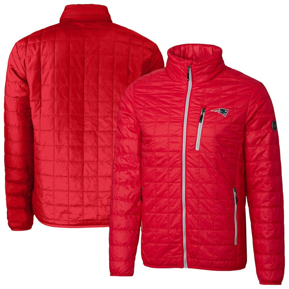 Cutter & Buck Big & Tall Rainier PrimaLoft Eco Insulated Full-Zip Hoodie Puffer Jacket - New England Patriots