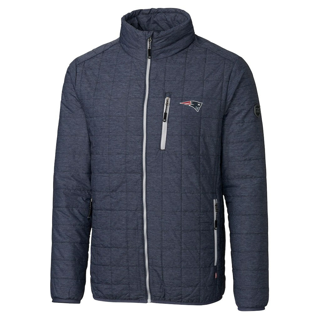 Cutter & Buck Big & Tall Rainier PrimaLoft Eco Insulated Full-Zip Hoodie Puffer Jacket - New England Patriots