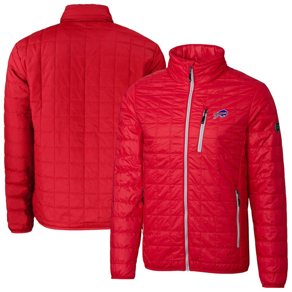 Cutter & Buck Big & Tall Rainier PrimaLoft Eco Insulated Full-Zip Hoodie Puffer Jacket - Buffalo Bills