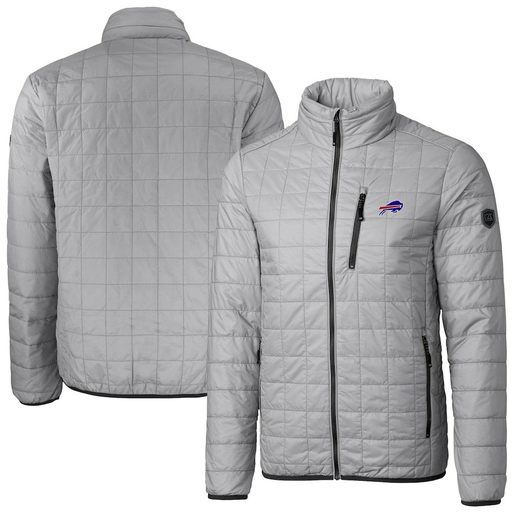 Cutter & Buck Big & Tall Rainier PrimaLoft Eco Insulated Full-Zip Hoodie Puffer Jacket - Buffalo Bills
