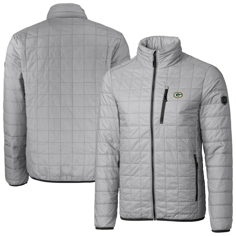 Cutter & Buck Big & Tall Rainier PrimaLoft Eco Insulated Full-Zip Hoodie Puffer Jacket - Green Bay Packers