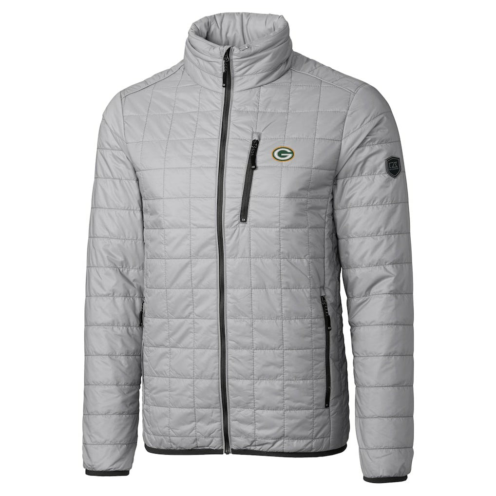 Cutter & Buck Big & Tall Rainier PrimaLoft Eco Insulated Full-Zip Hoodie Puffer Jacket - Green Bay Packers
