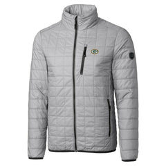 Cutter & Buck Big & Tall Rainier PrimaLoft Eco Insulated Full-Zip Hoodie Puffer Jacket - Green Bay Packers