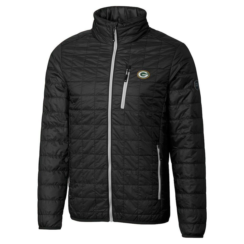 Cutter & Buck Big & Tall Rainier PrimaLoft Eco Insulated Full-Zip Hoodie Puffer Jacket - Green Bay Packers
