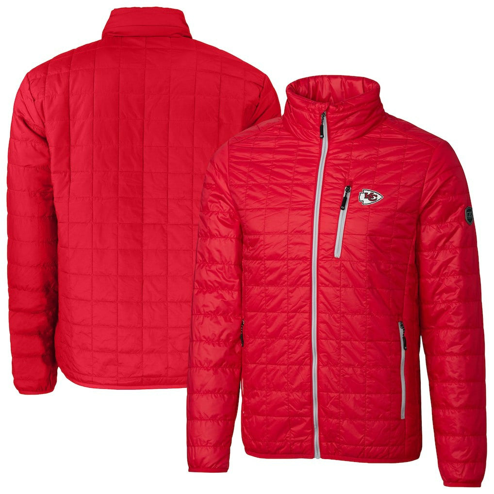 Cutter & Buck Big & Tall Rainier PrimaLoft Eco Insulated Full-Zip Hoodie Puffer Jacket - Kansas City Chiefs