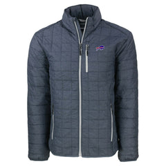 Cutter & Buck Big & Tall Rainier PrimaLoft Eco Insulated Full-Zip Hoodie Puffer Jacket - Buffalo Bills