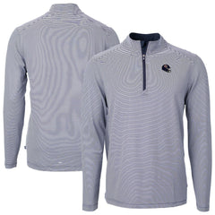 Cutter & Buck Big & Tall Virtue Eco Pique Micro Stripe Tri-Blend Quarter-Zip Jacket - Chicago Bears