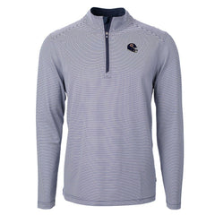 Cutter & Buck Big & Tall Virtue Eco Pique Micro Stripe Tri-Blend Quarter-Zip Jacket - Chicago Bears