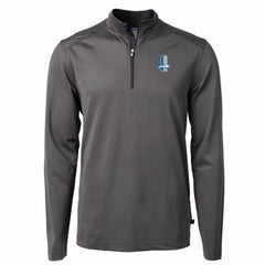 Cutter & Buck Big & Tall Virtue Eco Pique Micro Stripe Tri-Blend Quarter-Zip Jacket - Detroit Lions