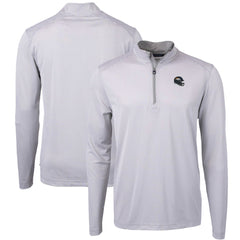 Cutter & Buck Big & Tall Virtue Eco Pique Micro Stripe Tri-Blend Quarter-Zip Jacket - Denver Broncos