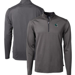 Cutter & Buck Big & Tall Virtue Eco Pique Micro Stripe Tri-Blend Quarter-Zip Jacket - Philadelphia Eagles