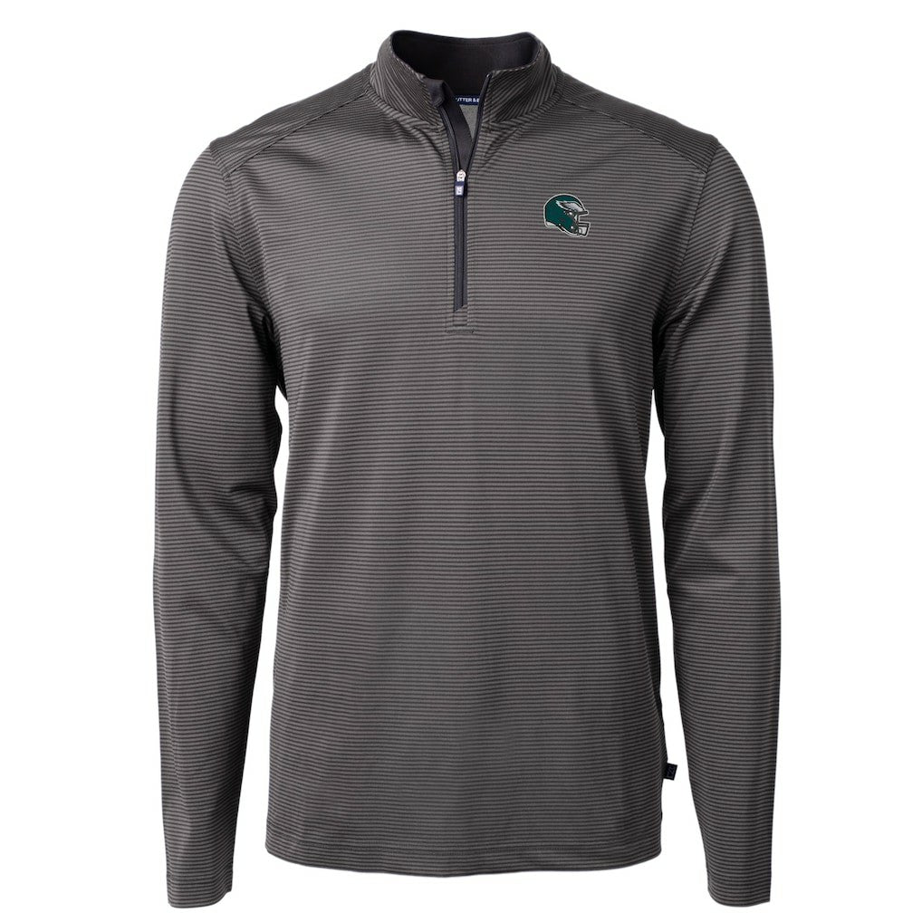 Cutter & Buck Big & Tall Virtue Eco Pique Micro Stripe Tri-Blend Quarter-Zip Jacket - Philadelphia Eagles