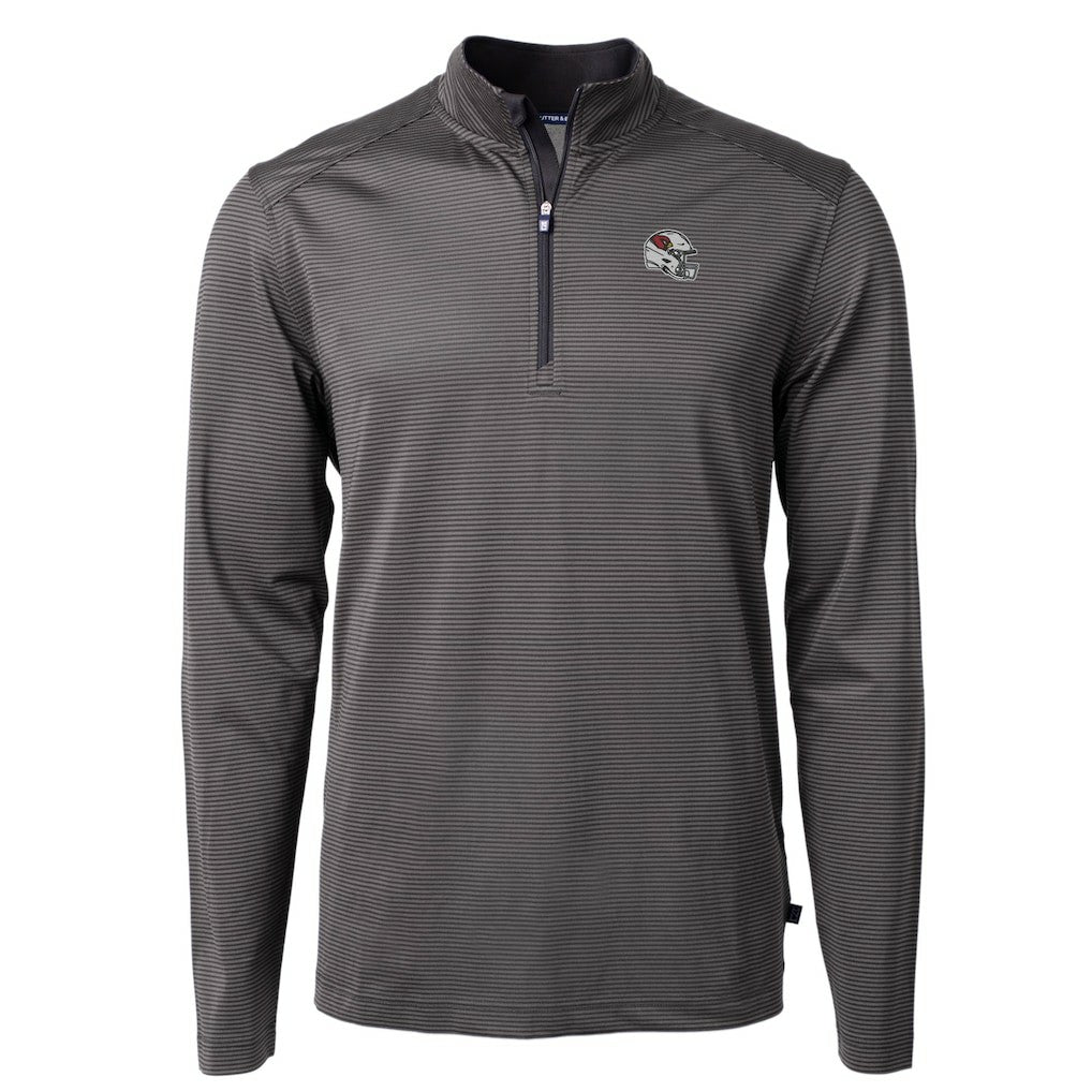 Cutter & Buck Big & Tall Virtue Eco Pique Micro Stripe Tri-Blend Quarter-Zip Jacket - Arizona Cardinals