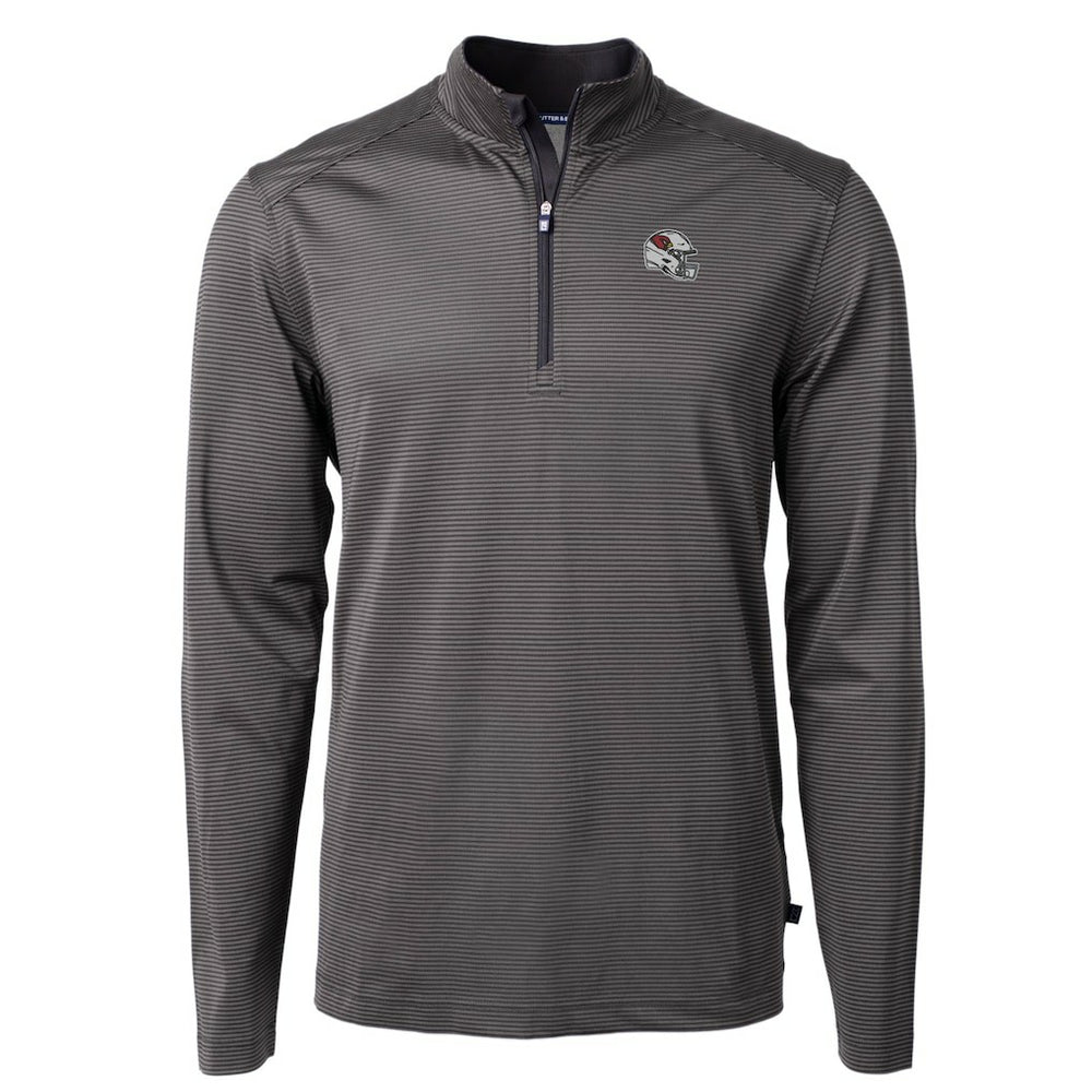 Cutter & Buck Big & Tall Virtue Eco Pique Micro Stripe Tri-Blend Quarter-Zip Jacket - Arizona Cardinals
