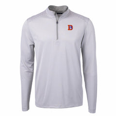Cutter & Buck Big & Tall Virtue Eco Pique Micro Stripe Tri-Blend Quarter-Zip Jacket - Denver Broncos