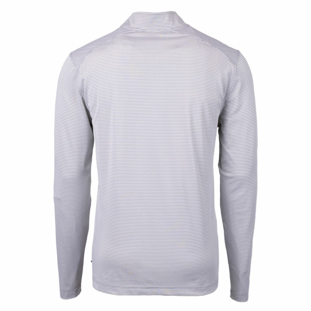 Cutter & Buck Big & Tall Virtue Eco Pique Micro Stripe Tri-Blend Quarter-Zip Jacket - Denver Broncos