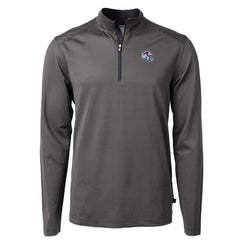 Cutter & Buck Big & Tall Virtue Eco Pique Micro Stripe Tri-Blend Quarter-Zip Jacket - Buffalo Bills