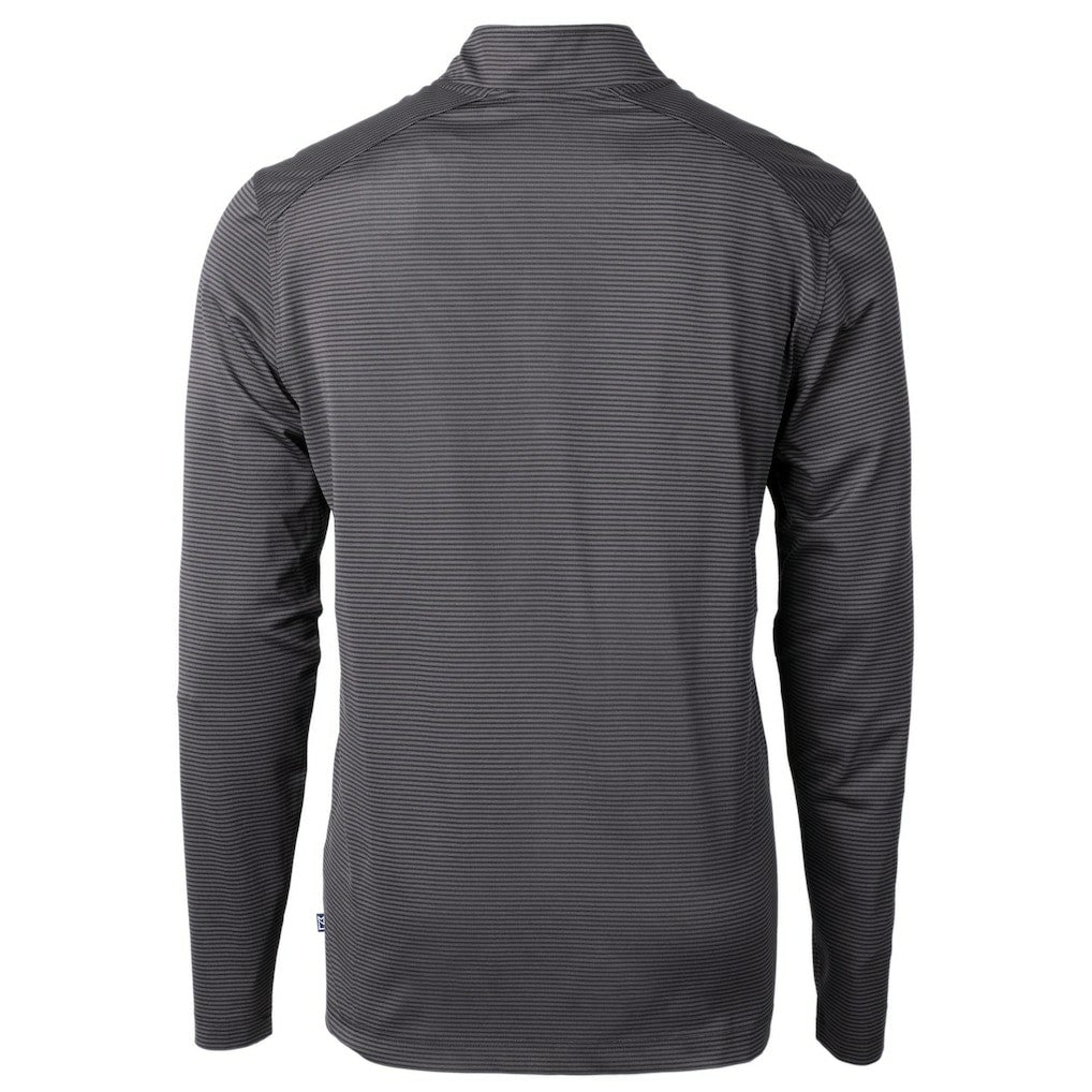 Cutter & Buck Big & Tall Virtue Eco Pique Micro Stripe Tri-Blend Quarter-Zip Jacket - Buffalo Bills