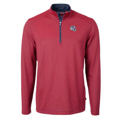 Cutter & Buck Big & Tall Virtue Eco Pique Micro Stripe Tri-Blend Quarter-Zip Jacket - Buffalo Bills