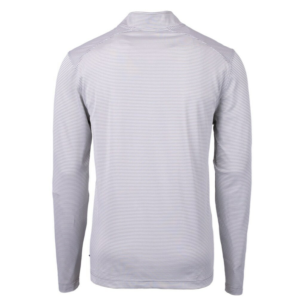 Cutter & Buck Big & Tall Virtue Eco Pique Micro Stripe Tri-Blend Quarter-Zip Jacket - Buffalo Bills