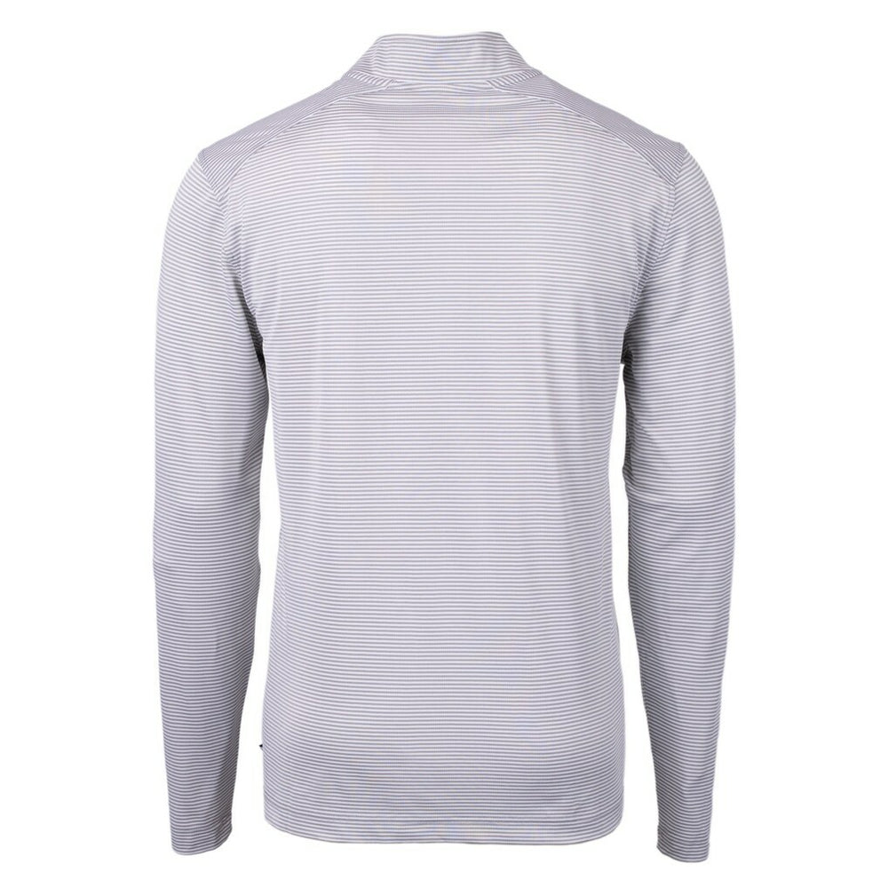 Cutter & Buck Big & Tall Virtue Eco Pique Micro Stripe Tri-Blend Quarter-Zip Jacket - Buffalo Bills