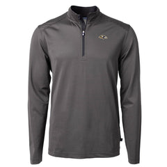 Cutter & Buck Big & Tall Virtue Eco Pique Micro Stripe Tri-Blend Quarter-Zip Jacket - Baltimore Ravens
