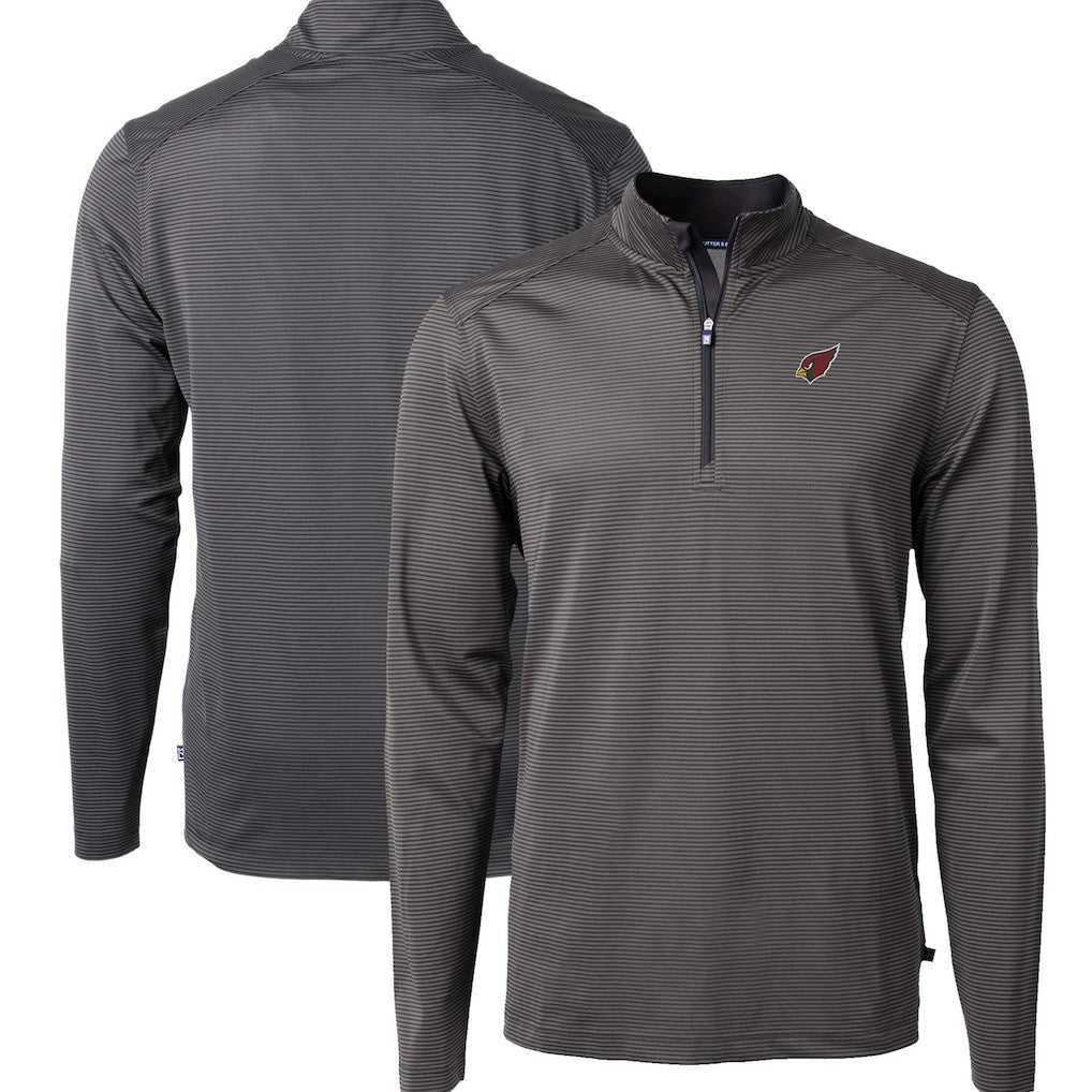Cutter & Buck Big & Tall Virtue Eco Pique Micro Stripe Tri-Blend Quarter-Zip Jacket - Arizona Cardinals