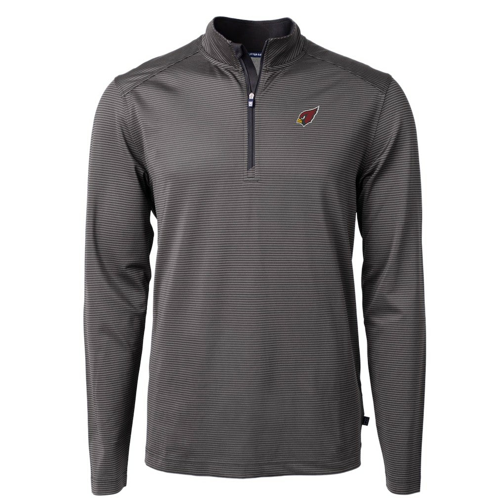 Cutter & Buck Big & Tall Virtue Eco Pique Micro Stripe Tri-Blend Quarter-Zip Jacket - Arizona Cardinals