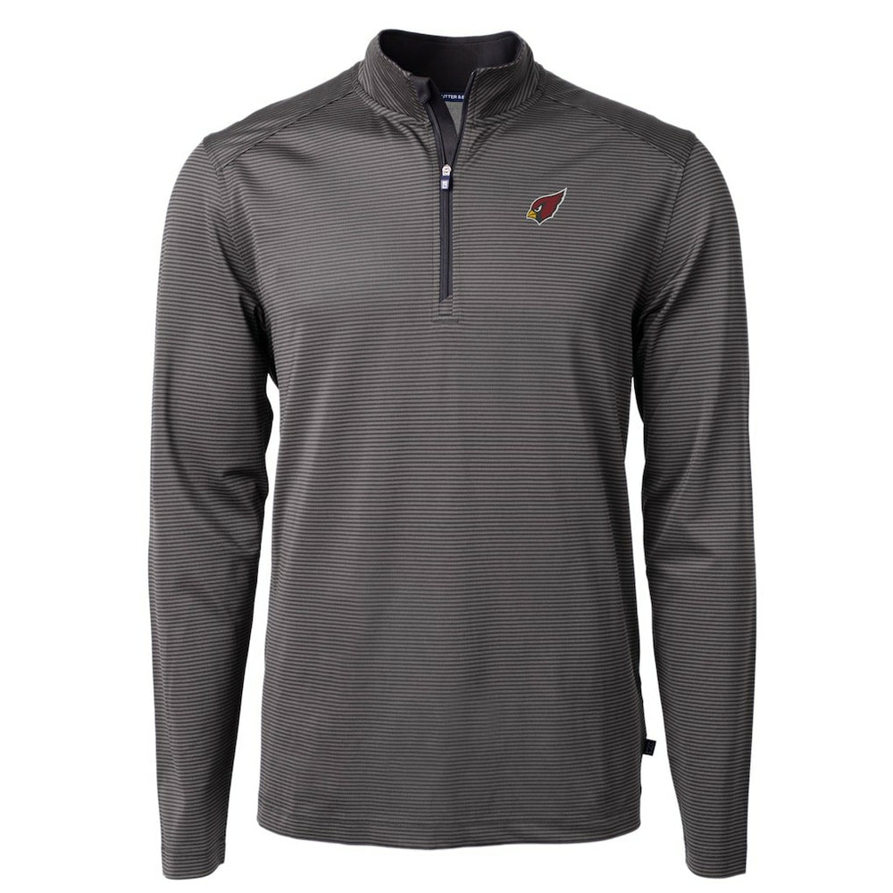 Cutter & Buck Big & Tall Virtue Eco Pique Micro Stripe Tri-Blend Quarter-Zip Jacket - Arizona Cardinals