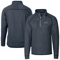 Cutter & Buck Big & Tall Mainsail Sweater-Knit Half-Zip Jacket - Buffalo Bills