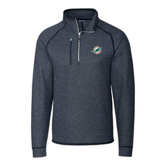 Cutter & Buck Big & Tall Mainsail Sweater-Knit Half-Zip Jacket - Miami Dolphins