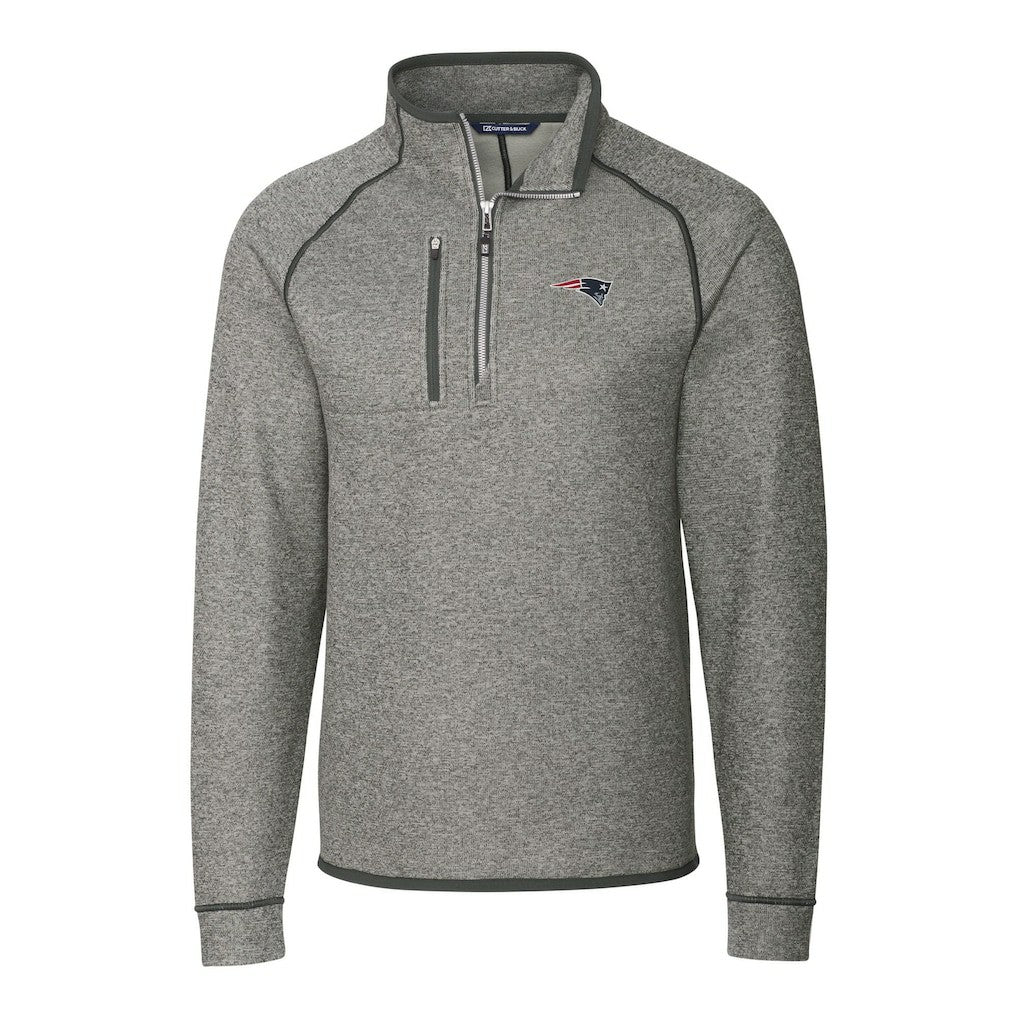 Cutter & Buck Big & Tall Mainsail Sweater-Knit Half-Zip Jacket - New England Patriots