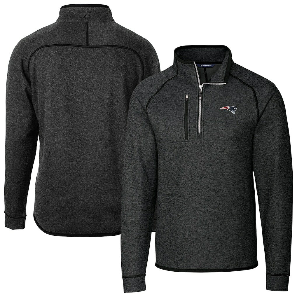 Cutter & Buck Big & Tall Mainsail Sweater-Knit Half-Zip Jacket - New England Patriots