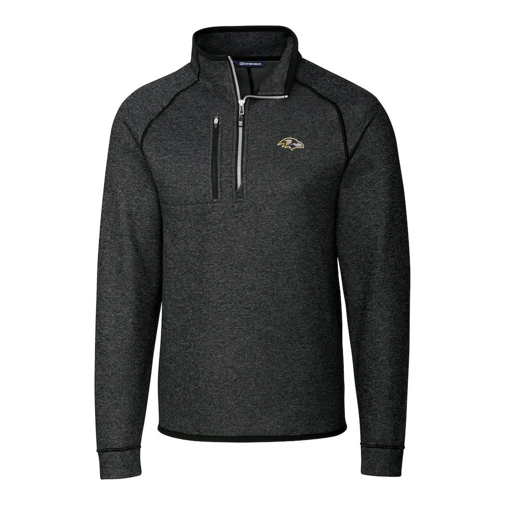 Cutter & Buck Big & Tall Mainsail Sweater-Knit Half-Zip Jacket - Baltimore Ravens