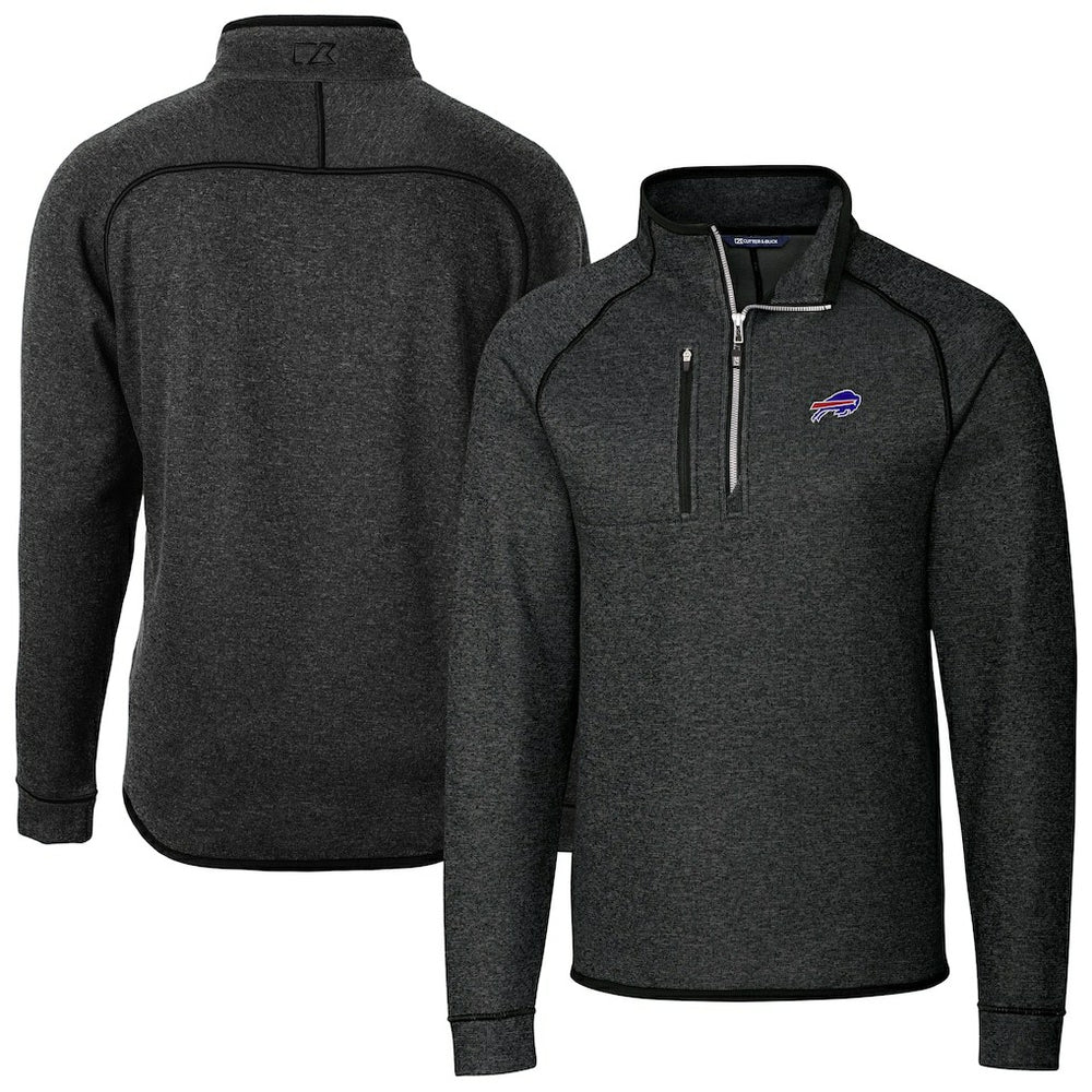 Cutter & Buck Big & Tall Mainsail Sweater-Knit Half-Zip Jacket - Buffalo Bills