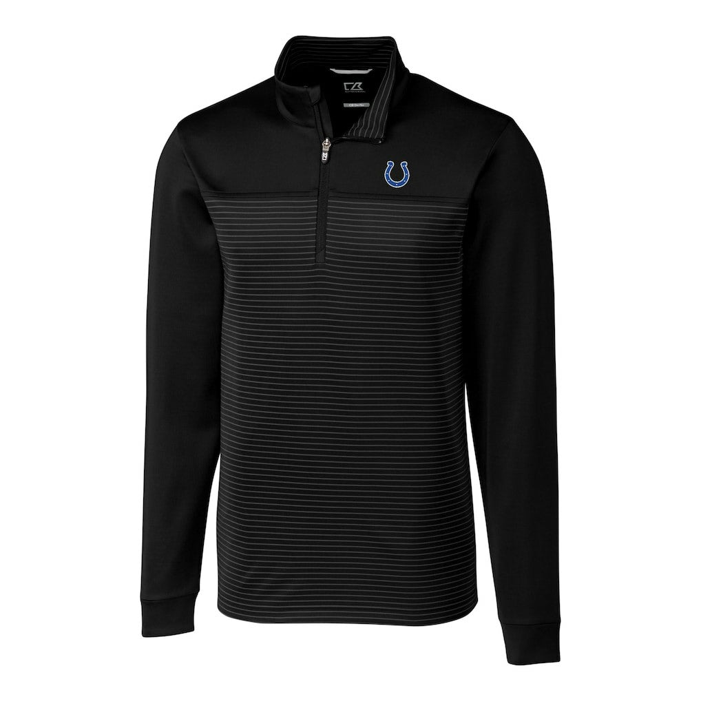 Cutter & Buck Traverse Eco Stripe Tri-Blend DryTec Quarter-Zip Jacket - Indianapolis Colts
