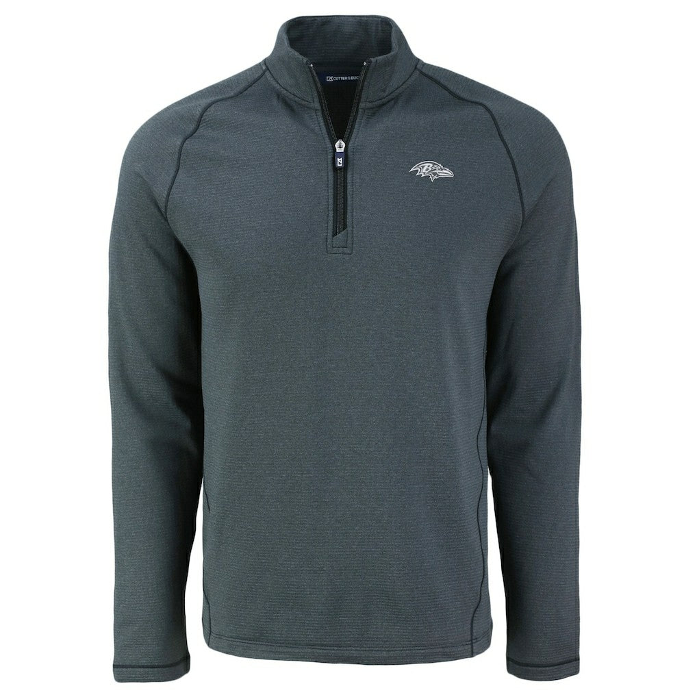 Cutter & Buck Peshastin Eco Fleece Tri-Blend Raglan Recycled Quarter-Zip Jacket - Baltimore Ravens