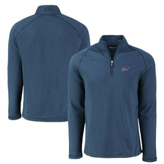 Cutter & Buck Peshastin Eco Fleece Tri-Blend Raglan Recycled Quarter-Zip Jacket - Buffalo Bills
