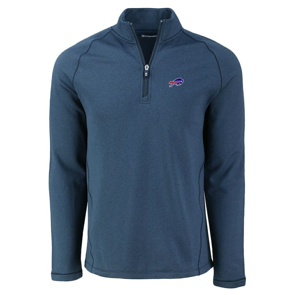 Cutter & Buck Peshastin Eco Fleece Tri-Blend Raglan Recycled Quarter-Zip Jacket - Buffalo Bills