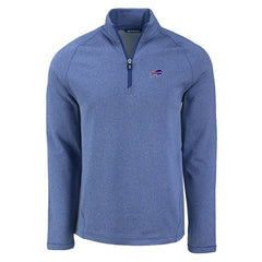 Cutter & Buck Peshastin Eco Fleece Tri-Blend Raglan Recycled Quarter-Zip Jacket - Buffalo Bills