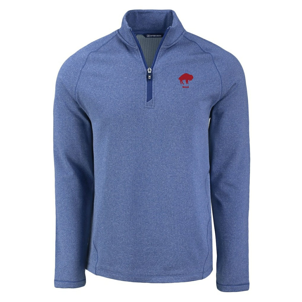 Cutter & Buck Peshastin Eco Fleece Tri-Blend Raglan Recycled Quarter-Zip Jacket - Buffalo Bills