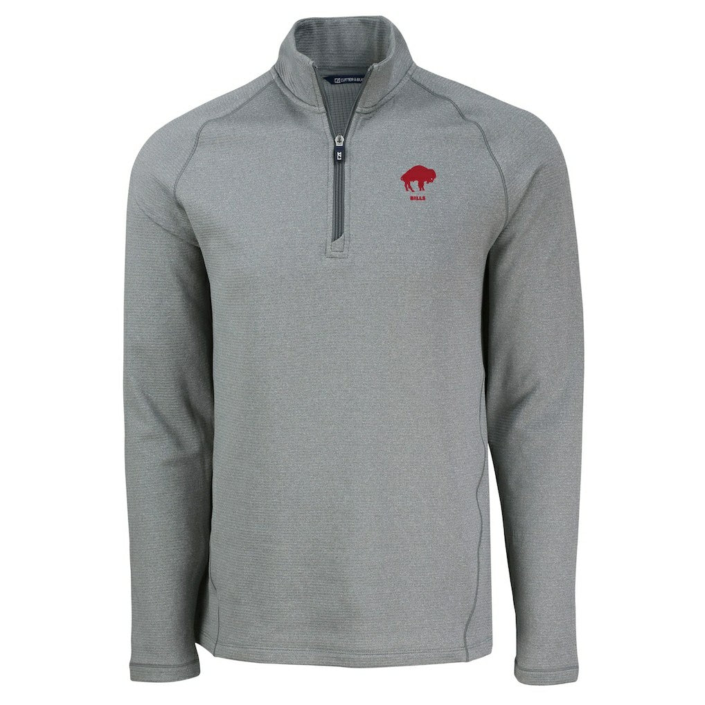 Cutter & Buck Peshastin Eco Fleece Tri-Blend Raglan Recycled Quarter-Zip Jacket - Buffalo Bills