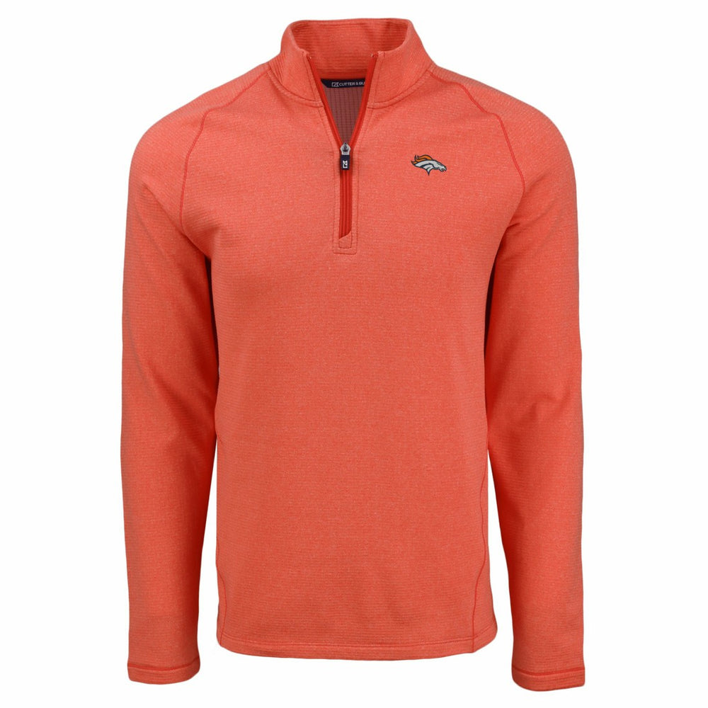 Cutter & Buck Peshastin Eco Fleece Tri-Blend Raglan Recycled Quarter-Zip Jacket - Denver Broncos