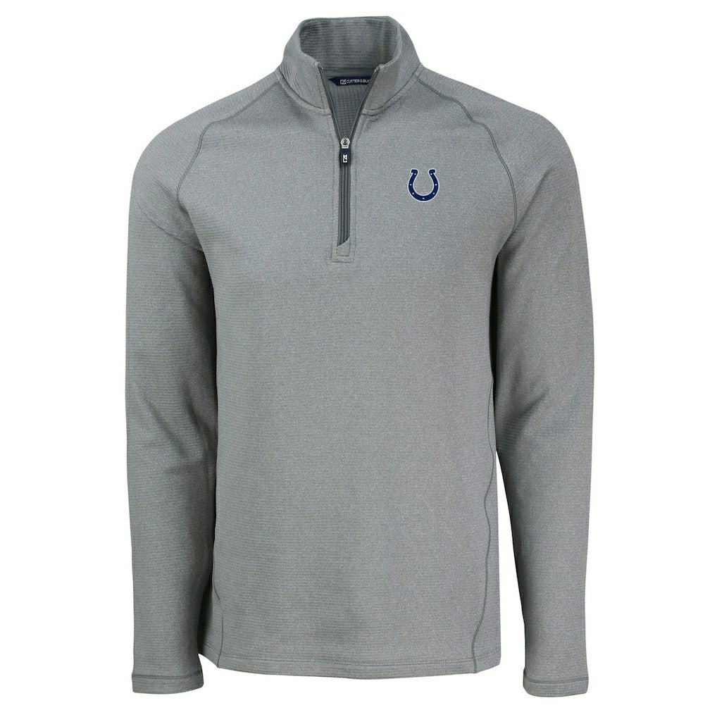 Cutter & Buck Peshastin Eco Fleece Tri-Blend Raglan Recycled Quarter-Zip Jacket - Indianapolis Colts
