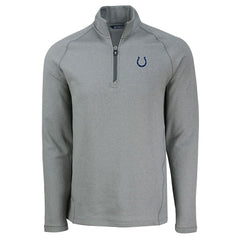 Cutter & Buck Peshastin Eco Fleece Tri-Blend Raglan Recycled Quarter-Zip Jacket - Indianapolis Colts