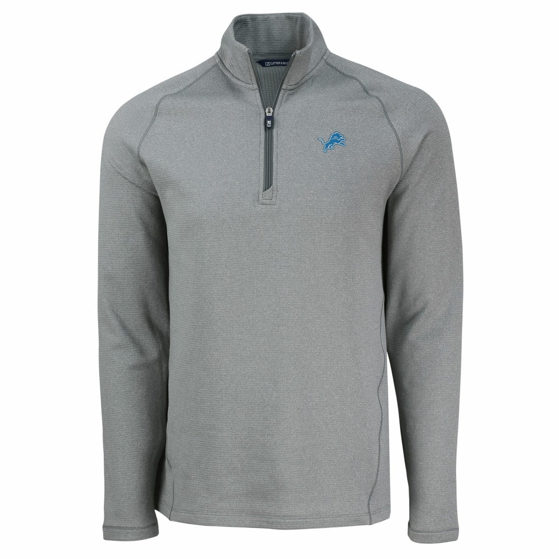 Cutter & Buck Peshastin Eco Fleece Tri-Blend Raglan Recycled Quarter-Zip Jacket - Detroit Lions