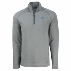 Cutter & Buck Peshastin Eco Fleece Tri-Blend Raglan Recycled Quarter-Zip Jacket - Detroit Lions